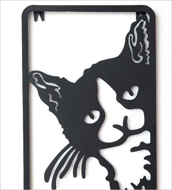 アイアンの壁飾り のぞきネコ(1)