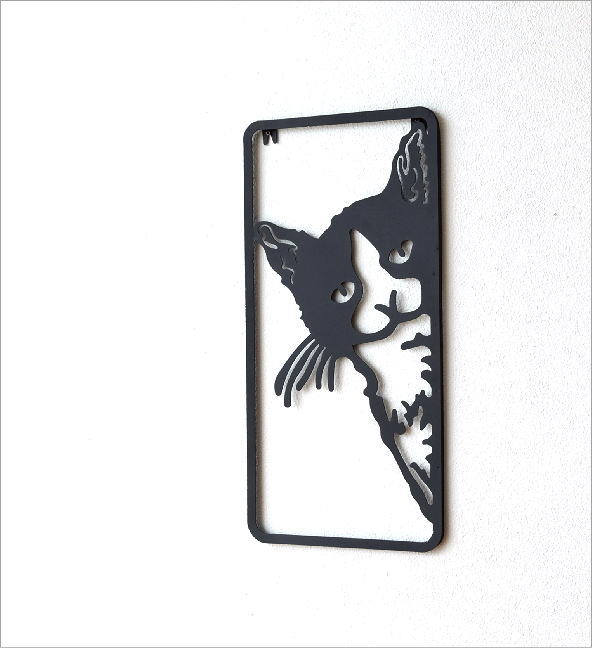 アイアンの壁飾り のぞきネコ(2)