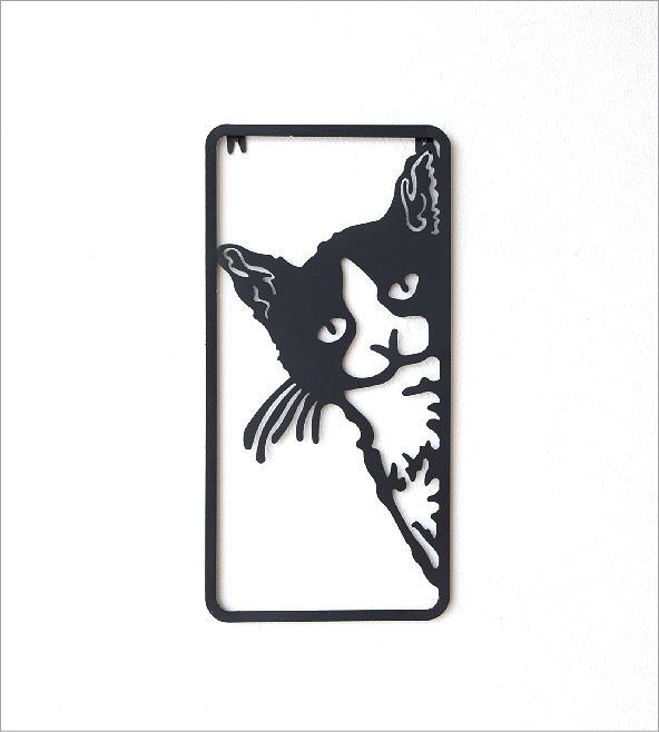 アイアンの壁飾り のぞきネコ(4)