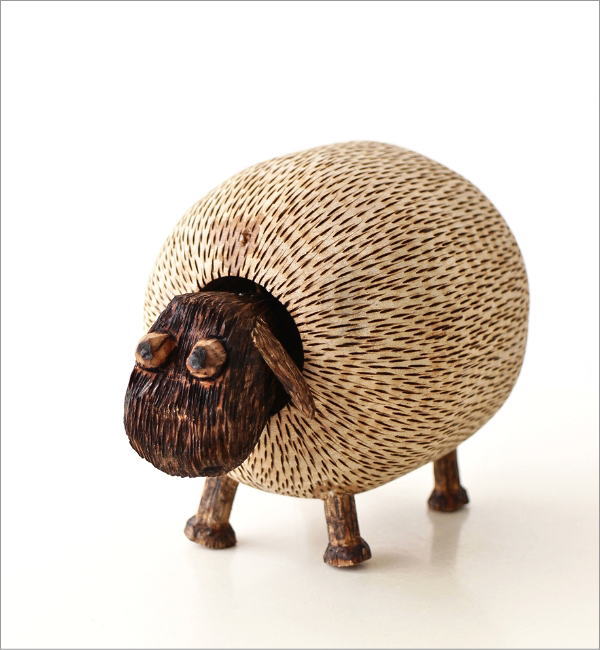 木彫の首振りヒツジ(6)