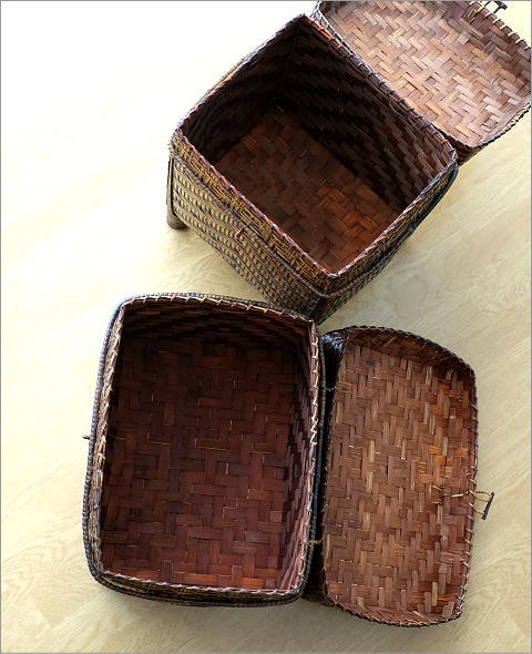 バンブー蓋付バスケット2タイプ(4)