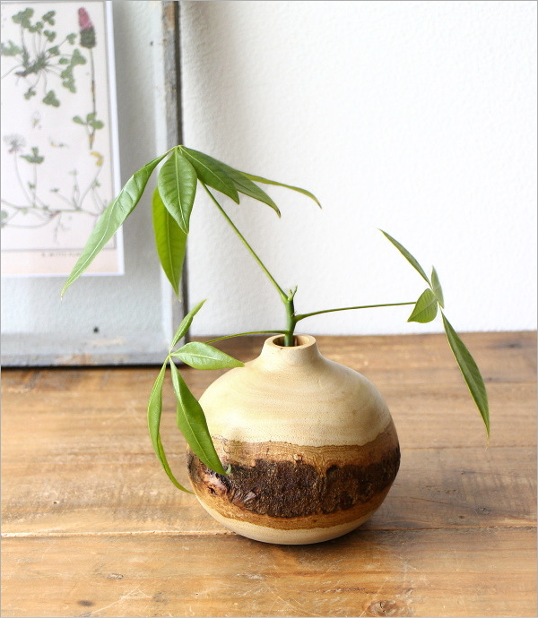 マンゴーウッドのフラワーベース(1)