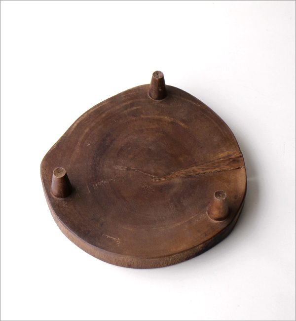 天然木のナチュラルな花台 ブラウン(5)