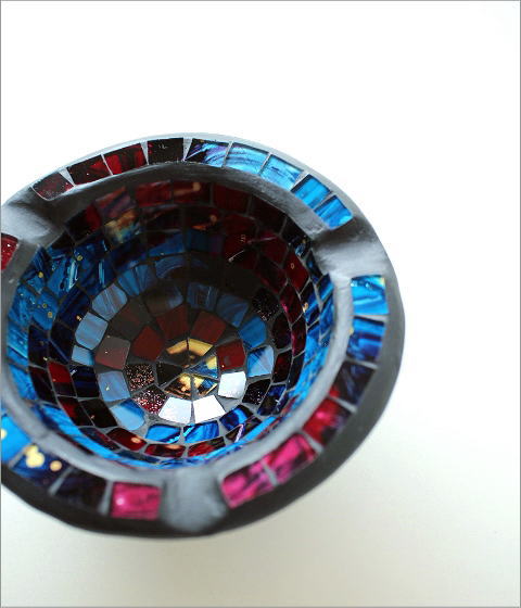 モザイクガラスの灰皿　サークル(1)