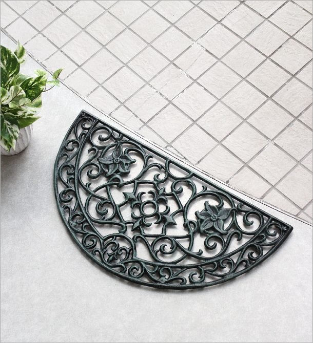 アイアンの玄関マット　ハーフラウンド(2)