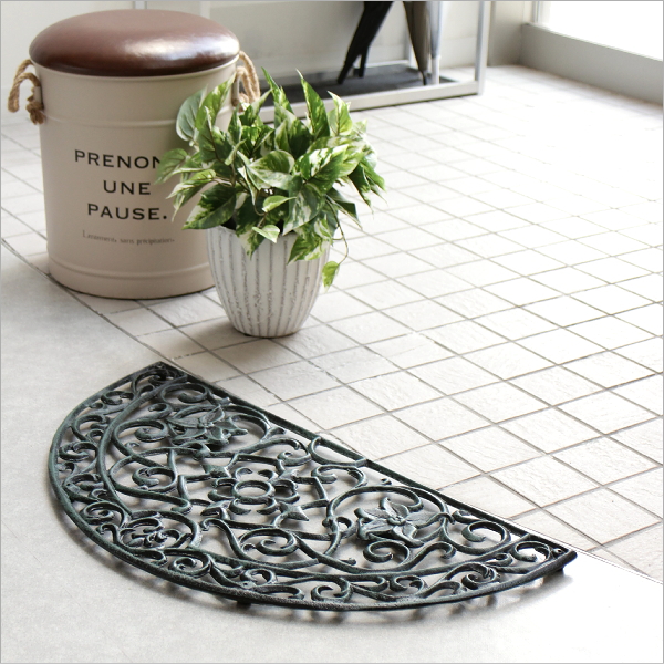 玄関マット 屋外 おしゃれ 半円 鉄製 エントランスマット 砂