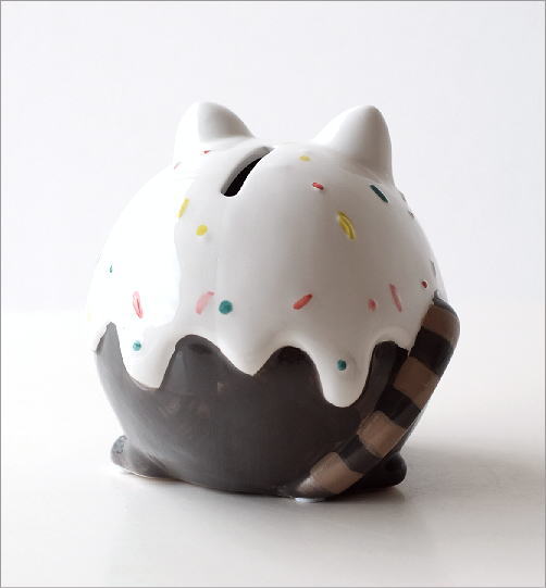 陶器の貯金箱 メガネネコ(2)