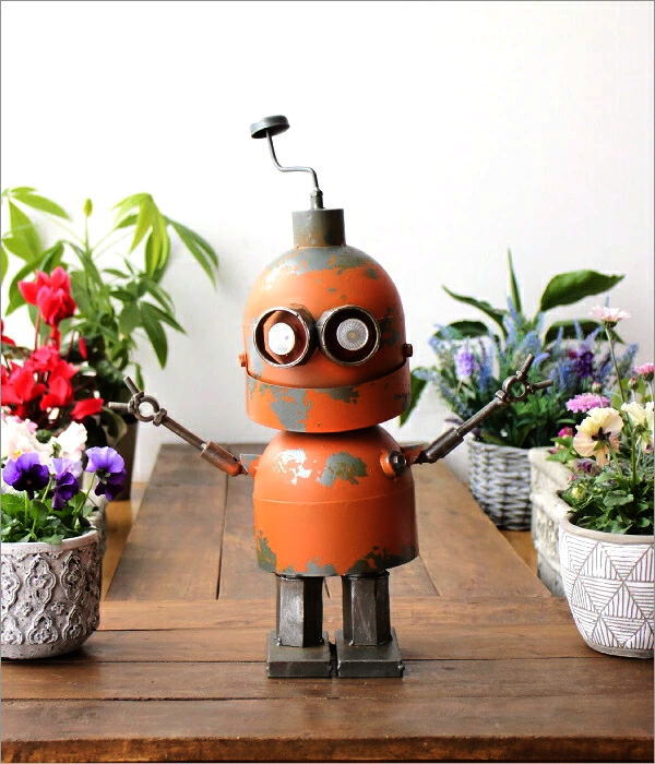 ソーラーライト付き ロボットの置物 A(1)