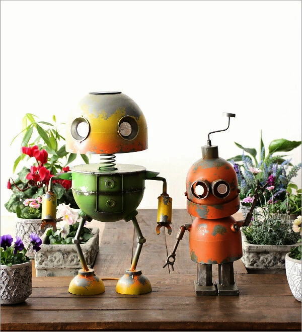 ロボット 置物 ガーデン オーナメント シャビー アンティーク オブジェ