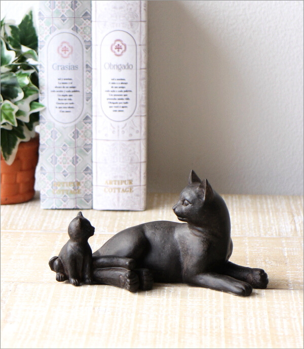 猫 置物 おしゃれ アンティーク 小さい ネコ オブジェ 可愛い レトロ