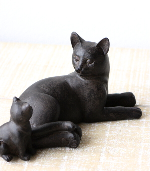 猫 置物 おしゃれ アンティーク 小さい ネコ オブジェ 可愛い レトロ