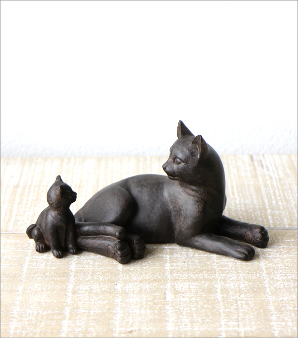 猫 置物 おしゃれ アンティーク 小さい ネコ オブジェ 可愛い レトロ