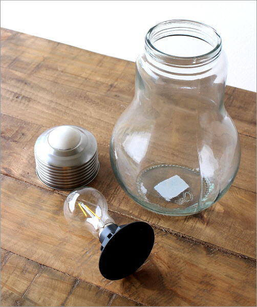 LED付きガラスボトル 電球型(3)