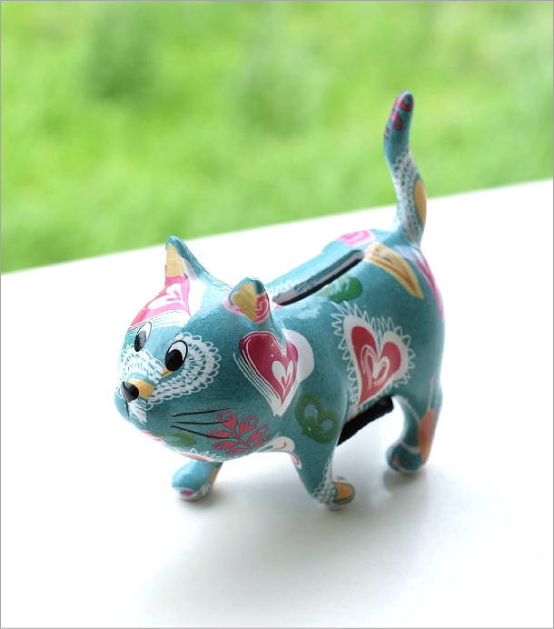 陶器のカラフル貯金箱 ミニキャッツ(1)