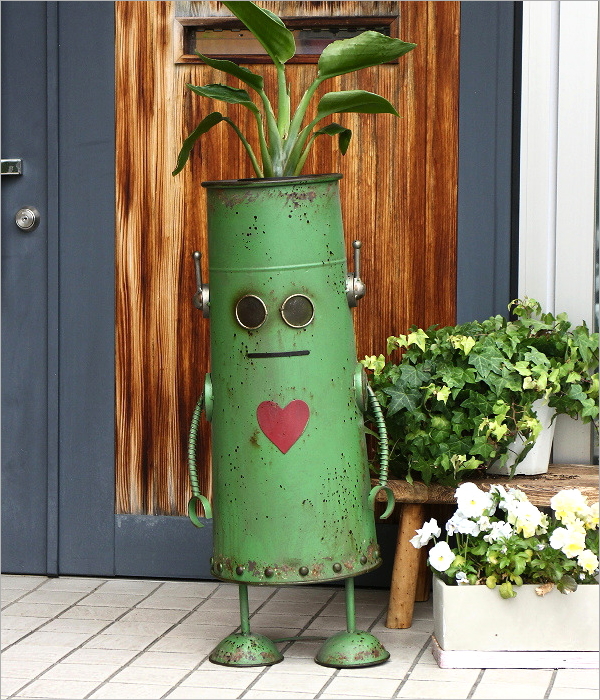 シャビーロボットのフラワーポット のっぽ(1)