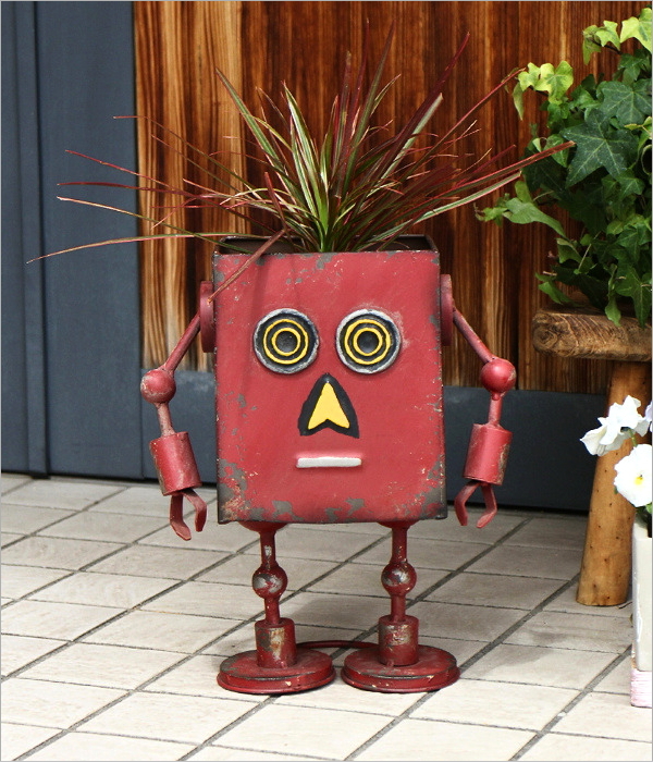 シャビーロボットのフラワーポット しかく(1)