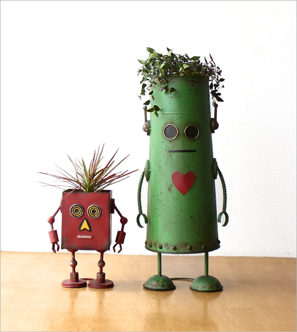 シャビーロボットのフラワーポット しかく(6)
