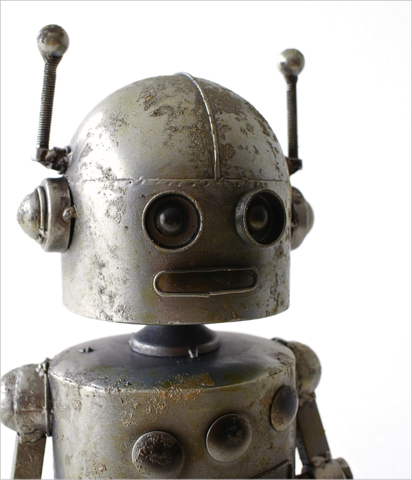 ロボット 置物 アイアン ガーデン オーナメント オブジェ レトロ