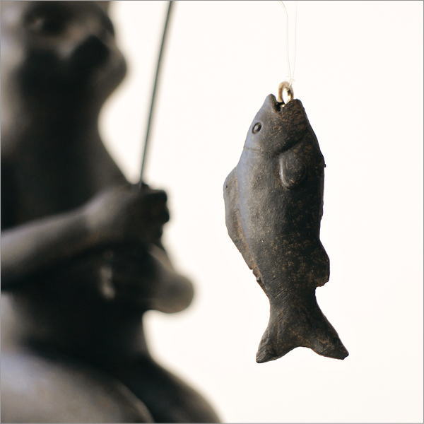 猫 置物 オブジェ 魚釣り インテリア雑貨 棚飾り レトロ アンティーク