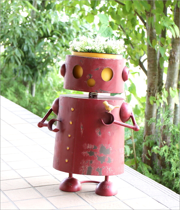 おしゃれで可愛い木製ロボットNo.65インテリアや観葉植物と 雑貨　ガーデン おしゃれで可愛い木製ロボットNo.65インテリアや観葉植物と 雑貨