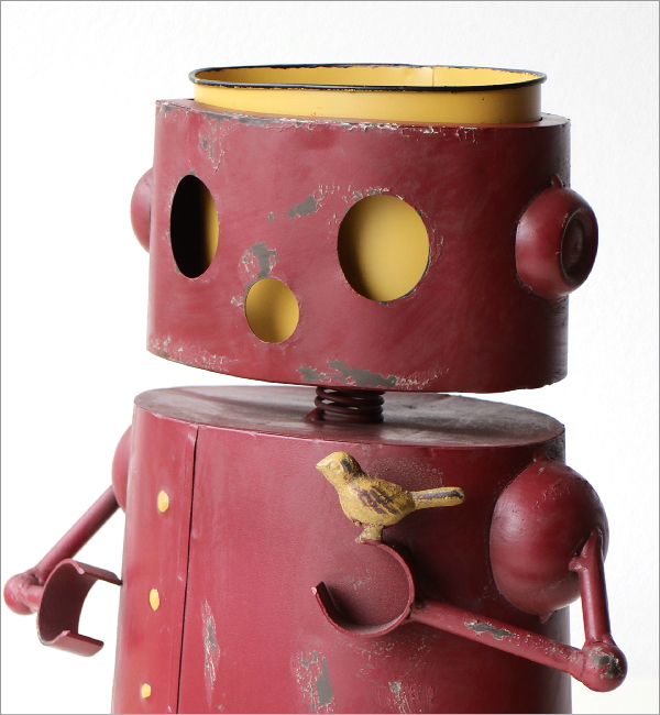 ブリキロボのフラワーポット Red(2)