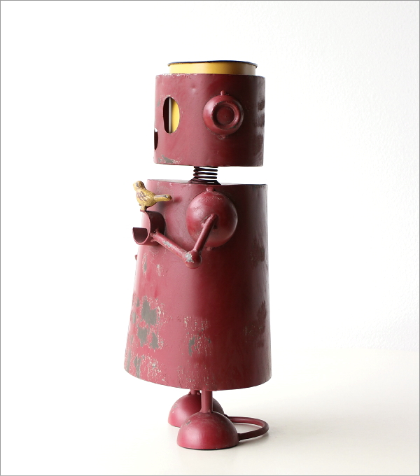 ブリキロボのフラワーポット Red(4)