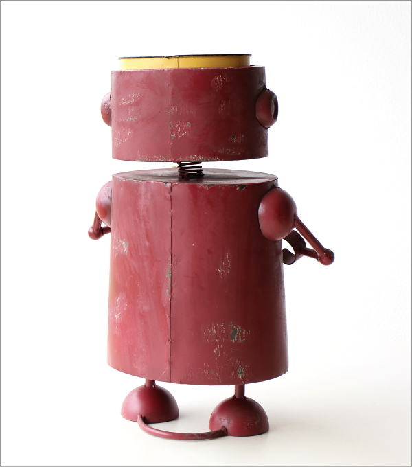 ブリキロボのフラワーポット Red(5)