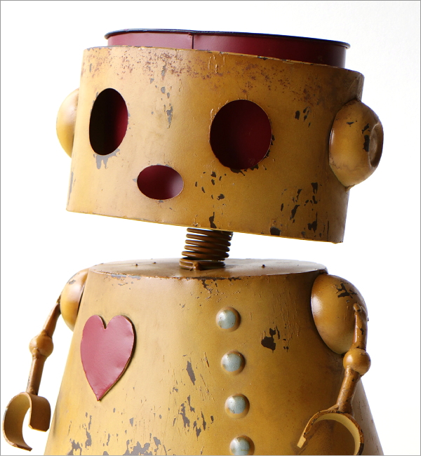 ブリキロボのフラワーポット Yellow(2)