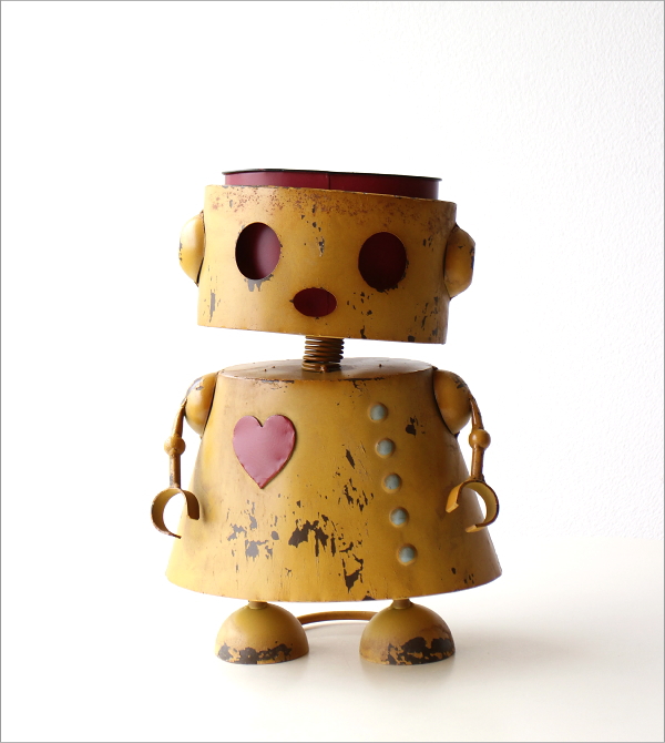 ブリキロボのフラワーポット Yellow(7)