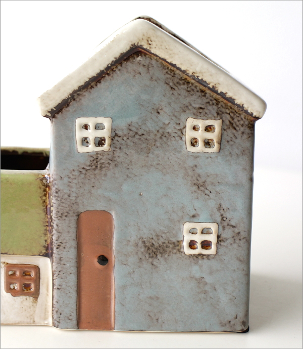 植木鉢 おしゃれ 陶器 かわいい 家型 おうち ハウス 鉢 3号 穴なし 鉢