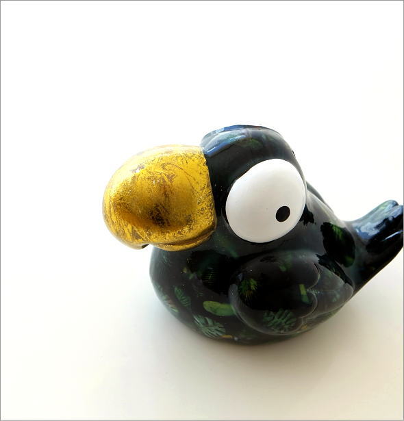 陶器のカラフル貯金箱 トリ(1)