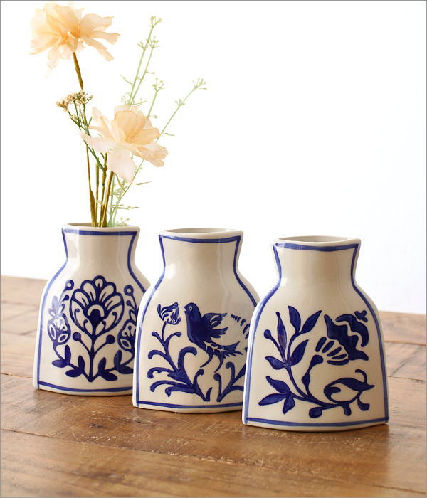エキゾチックな磁器のフラワーベースS 3タイプ(1)