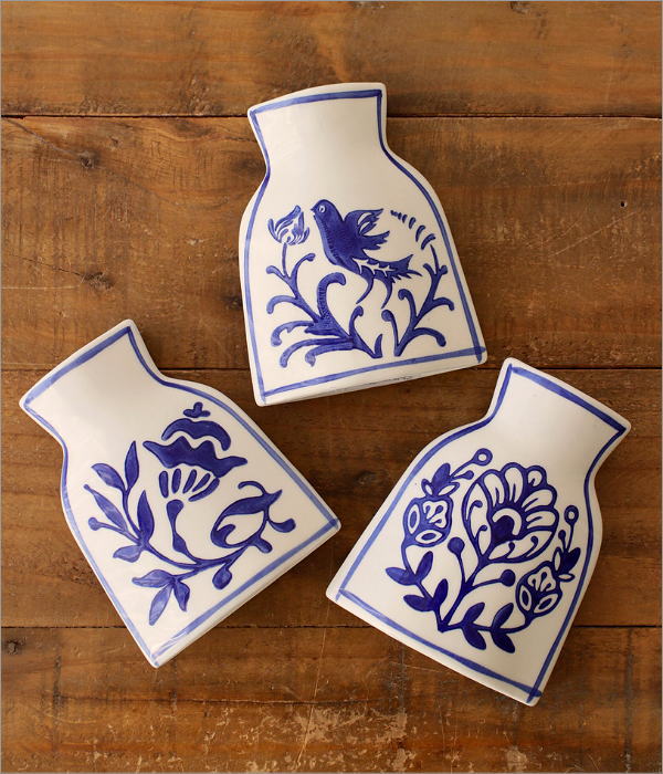 エキゾチックな磁器のフラワーベースS 3タイプ(2)