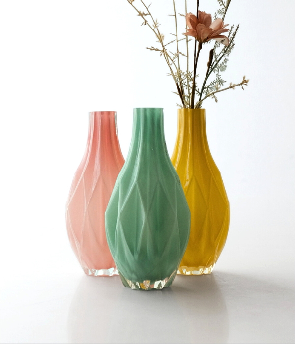 MILK GLASS  VASE ダイヤ 3カラー(2)