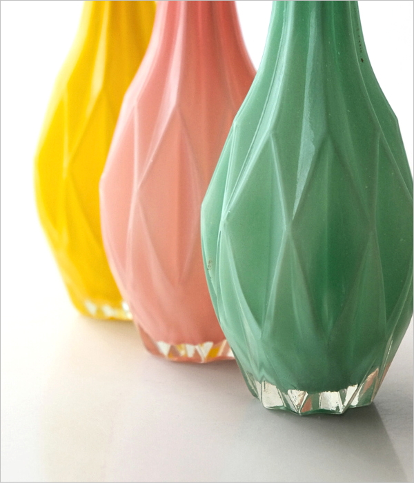 MILK GLASS  VASE ダイヤ 3カラー(3)