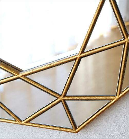 鏡 壁掛けミラー おしゃれ ゴールド 八角形 アンティーク ウォール