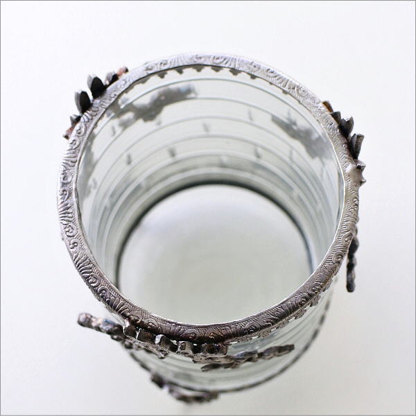 小物入れ おしゃれ 真鍮 ガラス エレガント ブラシスタンド ガラス