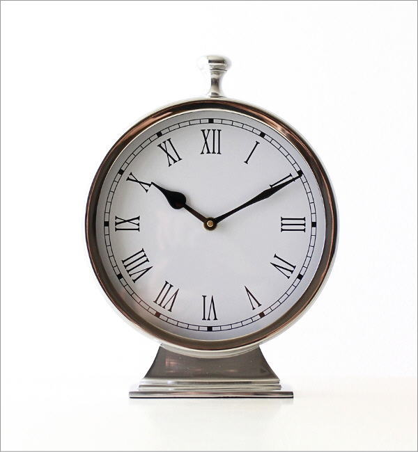 置き時計 おしゃれ アナログ 丸型 見やすい アンティーク ローマ数字