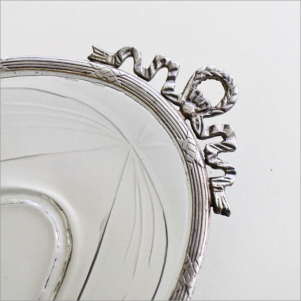 アクセサリートレイ ガラス 真鍮 アンティーク おしゃれ 脚付き ガラス