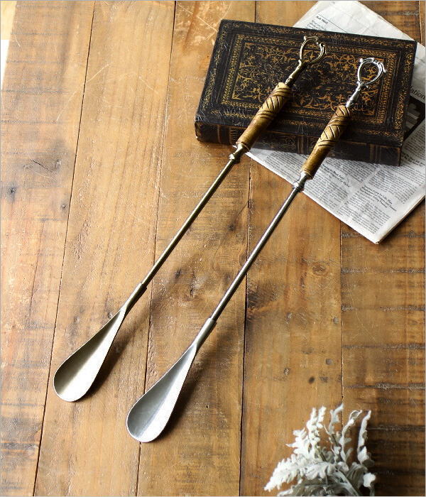 真鍮とウッドのロング靴ベラ ２カラー(1)