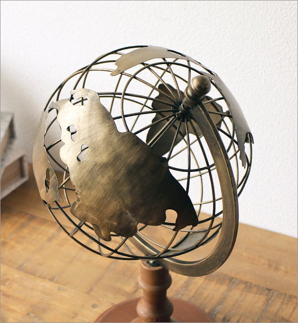 地球儀 オブジェ 置物 アンティーク インテリア雑貨 おしゃれ 木製