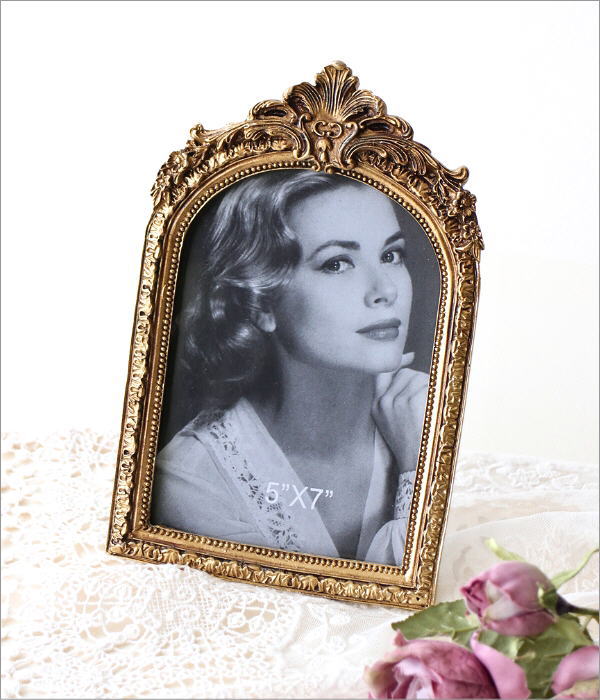 フォトフレーム 写真立て おしゃれ 卓上 置き型 アンティーク ゴールド