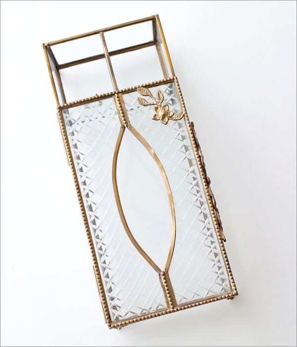 ティッシュケース 収納付き おしゃれ クリア 透明 ふた付き 脚付き