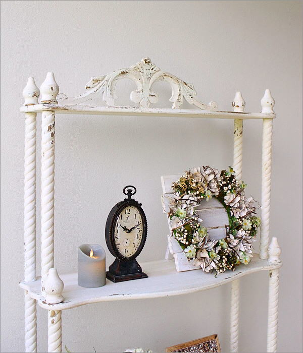 シャビーシック トイレラック ホワイト シャビーシック調のおしゃれな