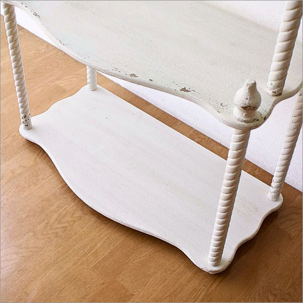 ヴィンテージ シャビー 木製 マス棚 本棚 飾り棚 格子棚 ホワイト