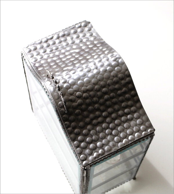 ホワイト真鍮とガラスのアーチキャビネットケース(5)