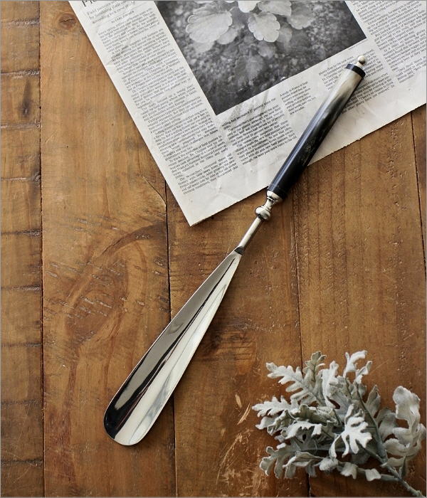 靴べら 真鍮 おしゃれ 玄関 ブラス 金属製 天然素材 ナチュラル 水牛の