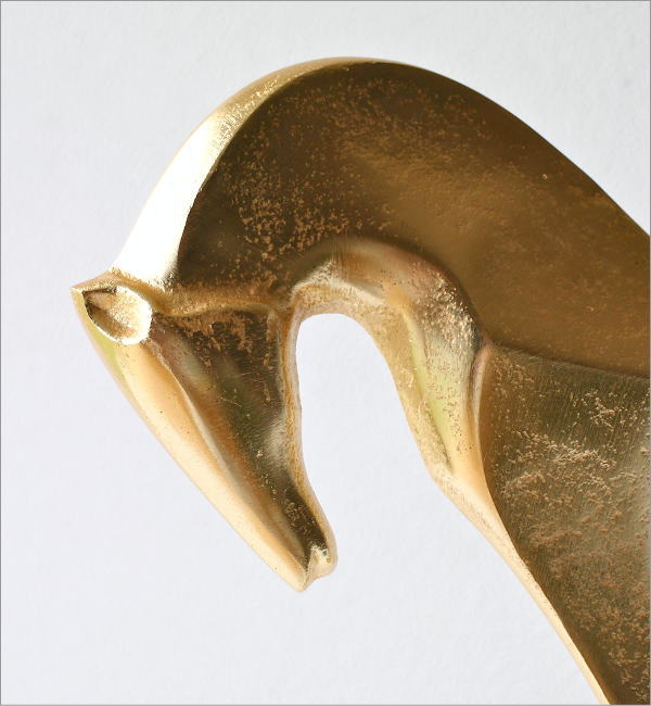 スタイリッシュなゴールドの馬の置物(3)