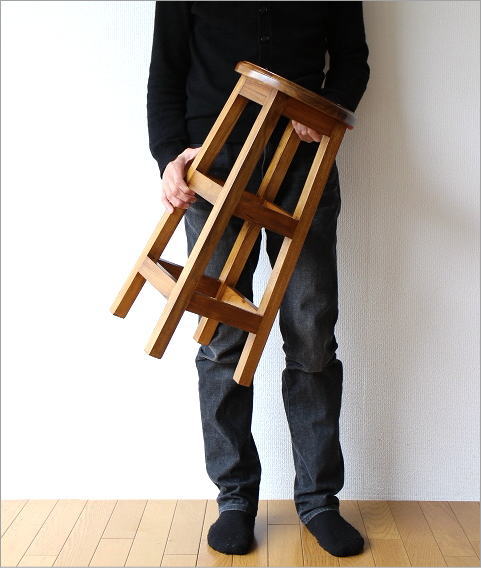 スツール チーク 無垢材 丸椅子 天然木 おしゃれ 高さ60 チーク 