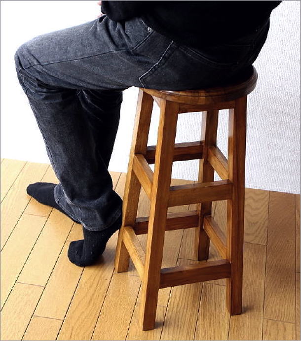 チークキッチンハイスツール(4)
